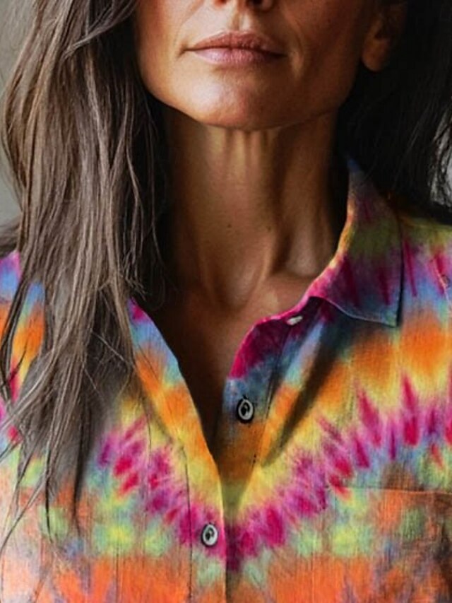 Women's Blouse Print Heart Tie Dye Vacation Vintage Daily