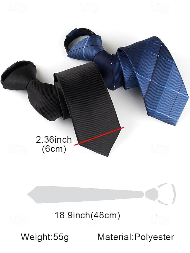 Narrow Pre-Tied Ties Classic Stripes - Zip and Men's