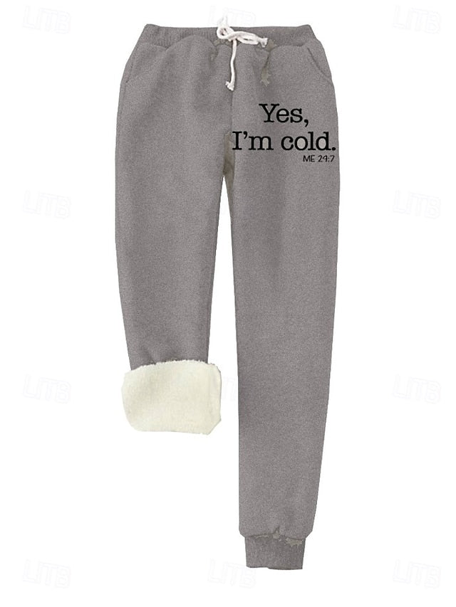 Women's Sweatpants Fleece Pants Down Pants Vacation Vintage