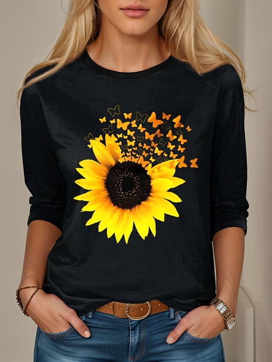 Women's T Shirt Print Floral Graphic Vintage Stylish Casual