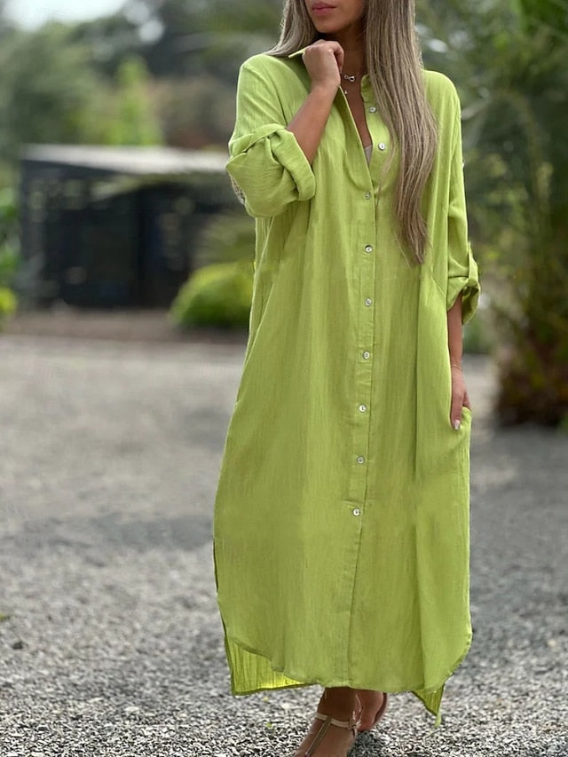 Women's Maxi Dress Shift Dress Casual Daily Loose Fit Plain