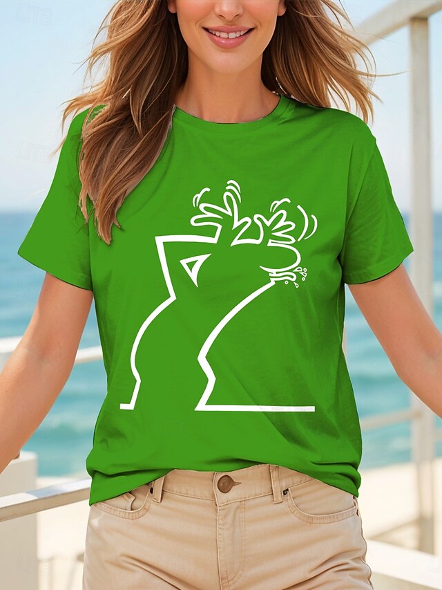 Women's T Shirt Print Graphic Letter Abstract Vintage