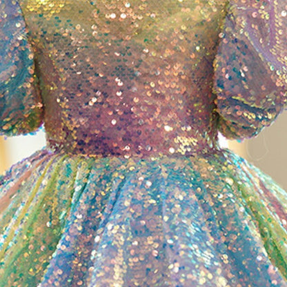 Dress Short Summer Spring Girls' 3D colour Sleeve Wedding