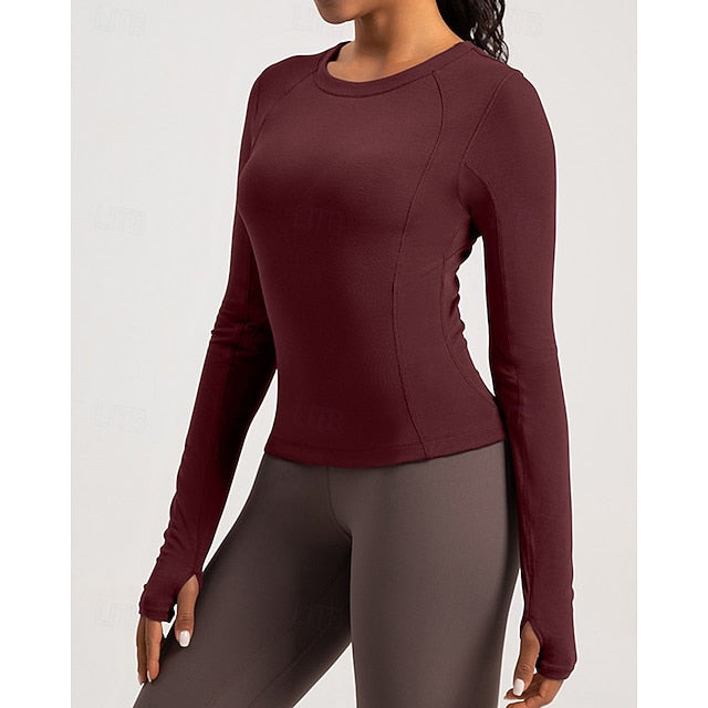 Women's Solid Colored Tennis Shirt Sport Top Stylish