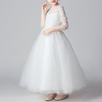 Kids Party Color Girl Girls' Dress Flower Solid