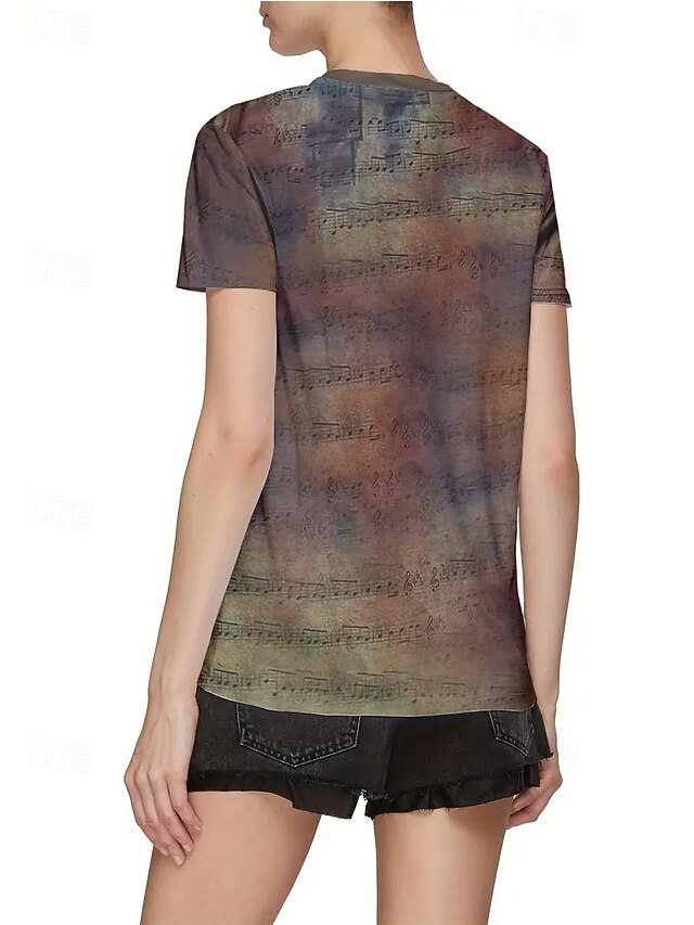 Women's T Shirt Summer Tops Print Graphic Flowers Classic