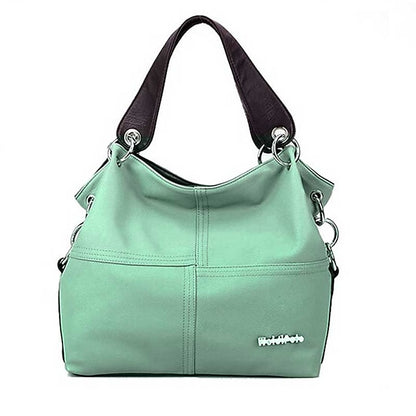 Casual Handbag with Canvas Leather Straps – Women's