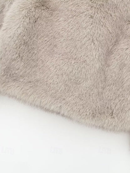 Comfortable Furs Coat Faux Women's Fur Warm Buttons