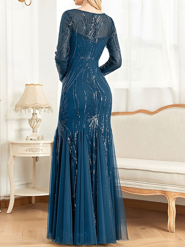 Mother of the Bride Dress Crew Floor Neck Elegant Party