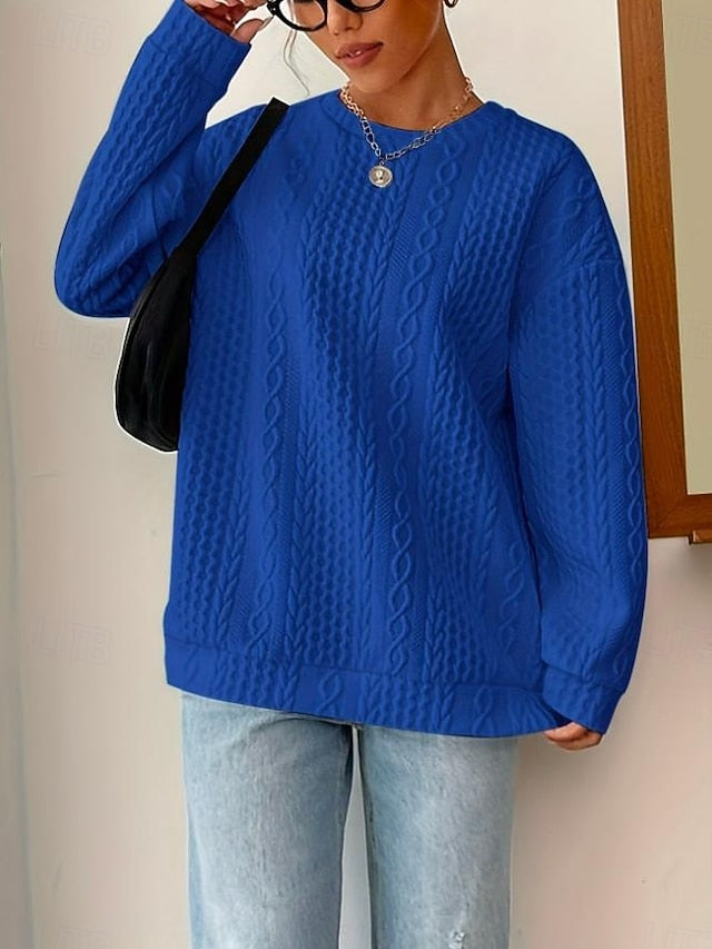 Women's Sweatshirt Elegant Vintage Plain Work Dailywear