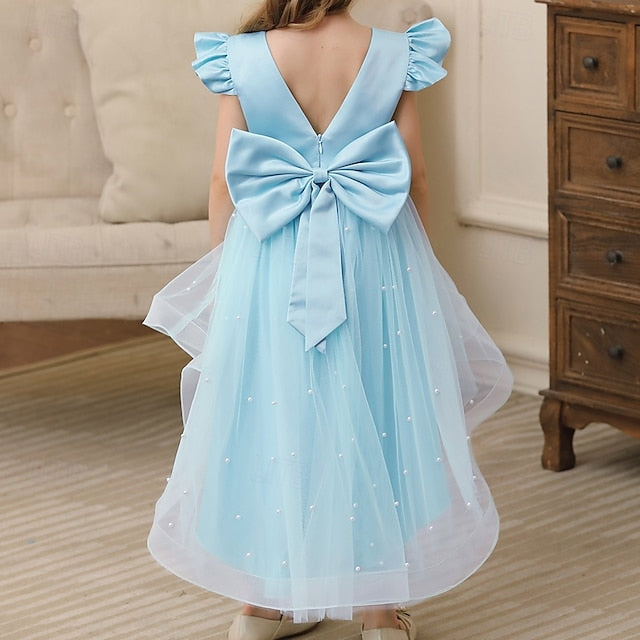 Color Flower Dress Party Kids Girls' Girl Solid