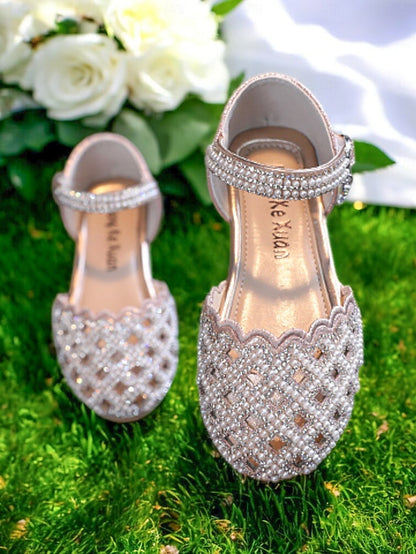 Jane Sparkly Mary Rhinestone Girls' �?Shoes Scalloped