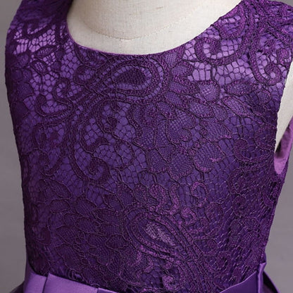 Dress Girls' Floral Line A Party Little Kids Plain