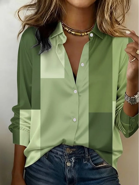 Women's Shirt Graphic Geometric Color Block Vintage Stylish