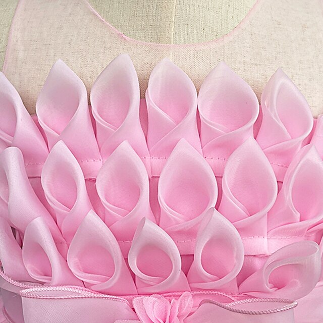 Kids Dress Flower Solid Girls' Girl Colored