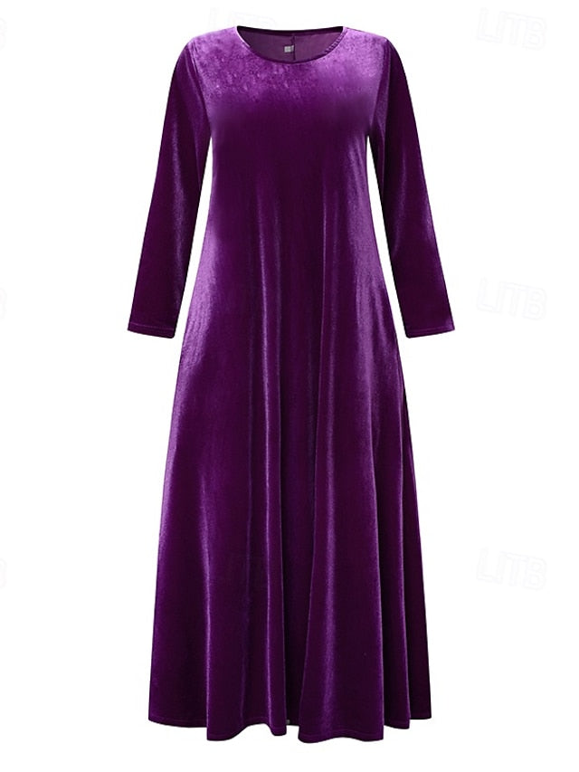 Women's Velvet Maxi Dress Black Dress Graduation Dress