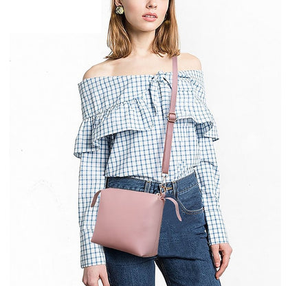 Leather Women's Set Tote 3-Piece Pink Faux - Handbag