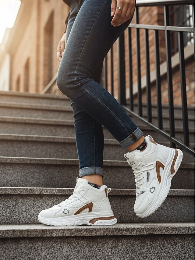 Women's Casual Winter Sneakers with Faux Fur Lining -