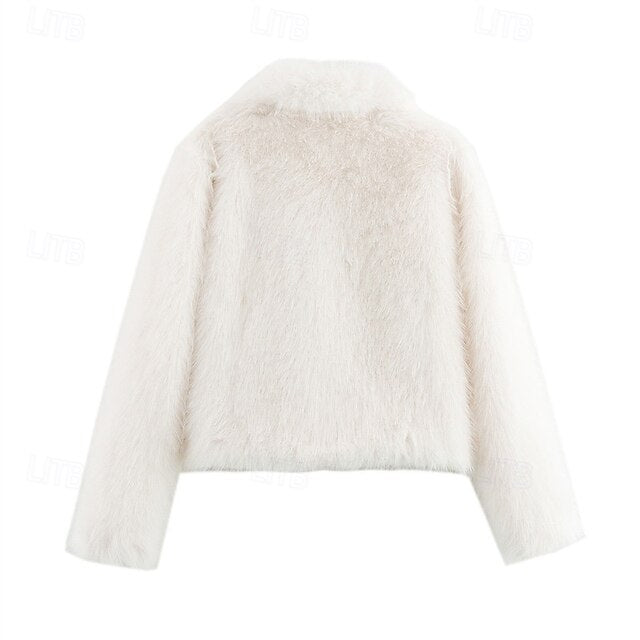 Furs Faux Coat Women's Buttons Comfortable Fur Warm
