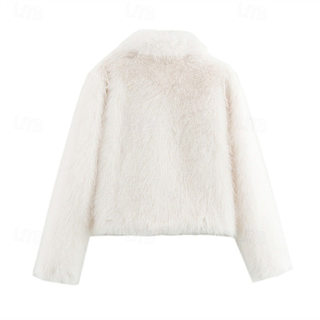 Women's Fur Furs Comfortable Coat Warm Buttons Faux