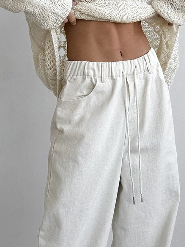 Women's Wide Leg Chinos Straight Vacation Streetwear Basic
