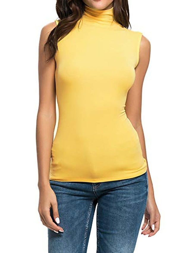 Women's Camisole Tank Top Plain Fashion Sleeveless High