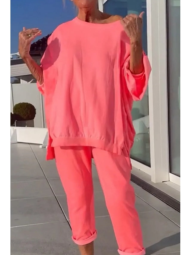 Women's Pants Sets Bolero Top Long Sleeve Crew Neck Plain
