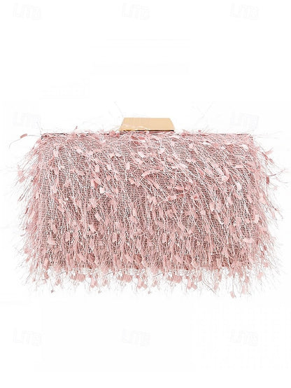Chain with Strap Women's Feathered Chic Clutch Evening