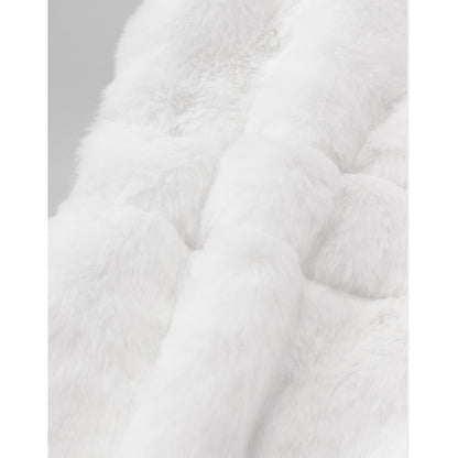 Jacket Coat Long Women's Black Sherpa Faux White Fur