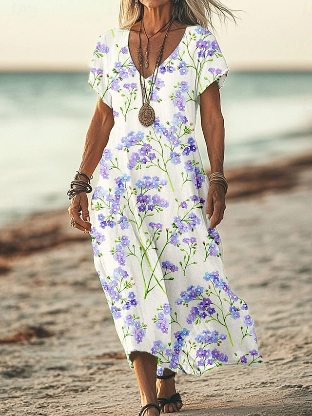 Women's Maxi Dress T Shirt Dress Tee Dress Sundress A Line