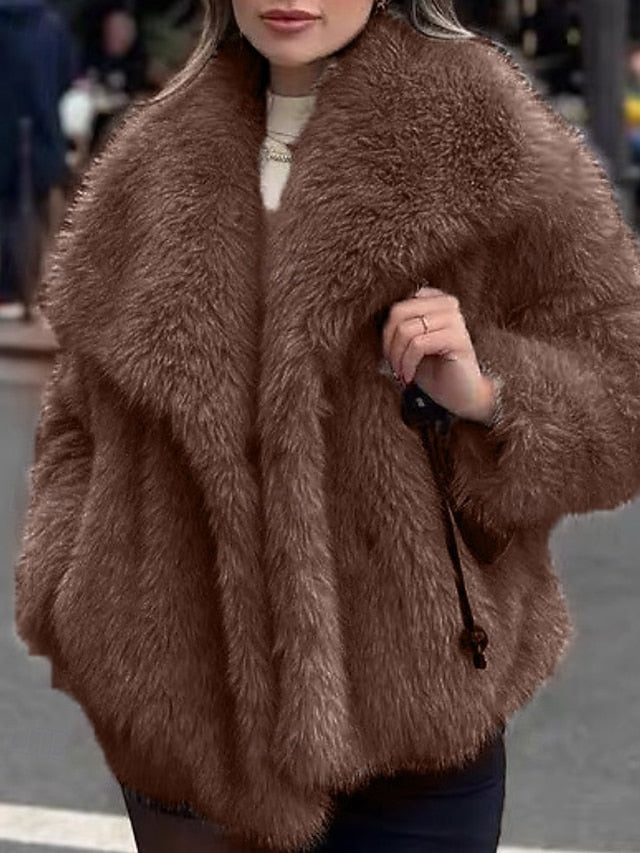 Fur Furs Comfortable Faux Coat Warm Leathers Women's