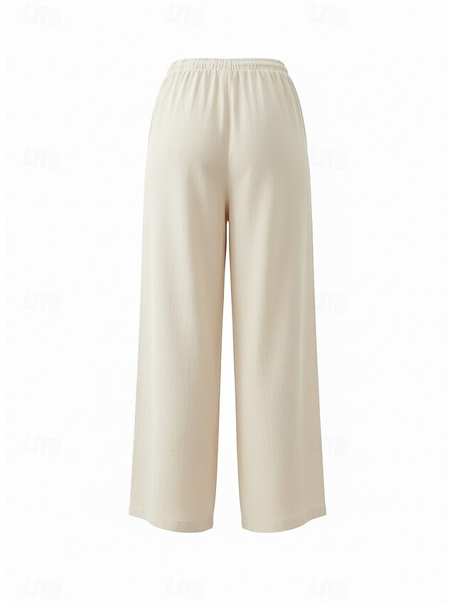 70% Linen Women's Linen Pants Culottes Wide Leg Wide Leg