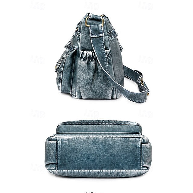 Crossbody Brown Vintage Women's Faux Bag with Leather