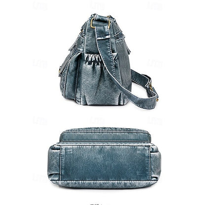 Crossbody Brown Vintage Women's Faux Bag with Leather