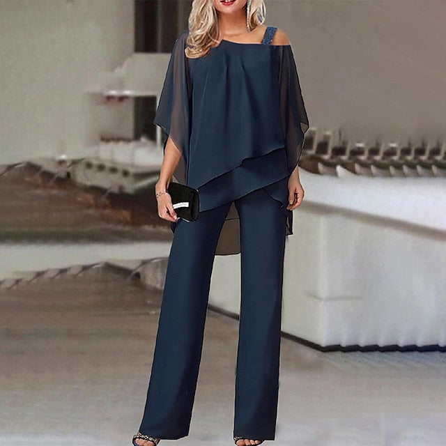 Women's Shirt Pants Sets Wide Leg Pants Trousers Jumpsuit