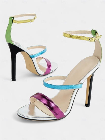 – Women's Multi-Color Metallic Stiletto Vibrant Heels