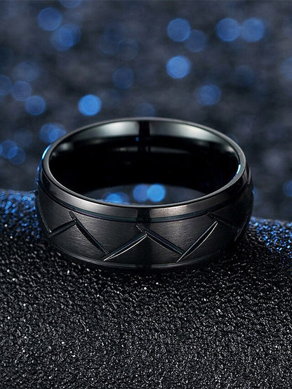 Stainless – Pattern Rings Modern Steel Men's Geometric
