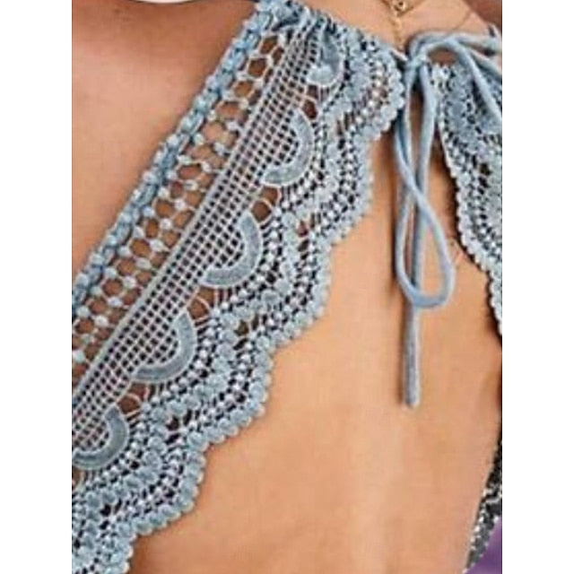 Women's Lace Dress Mini Dress Lace Patchwork Vacation Beach