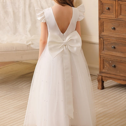 Color Party Kids Girls' Solid Dress Flower Girl