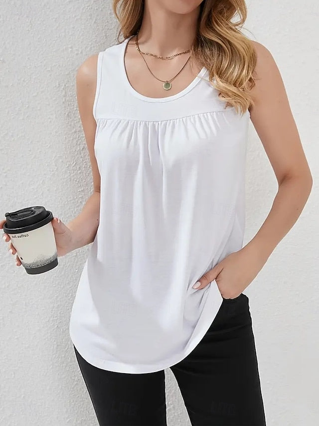 Multi Packs 3pcs Women's Round Neck Sleeveless