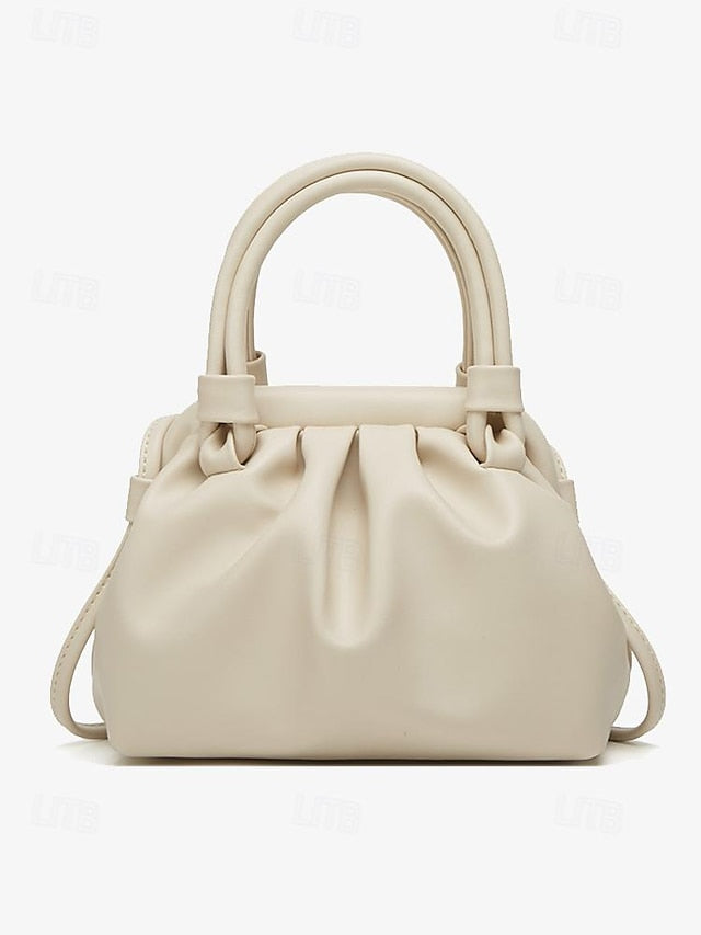 Elegant with Cream – Women's Drawstring Closure Handbag