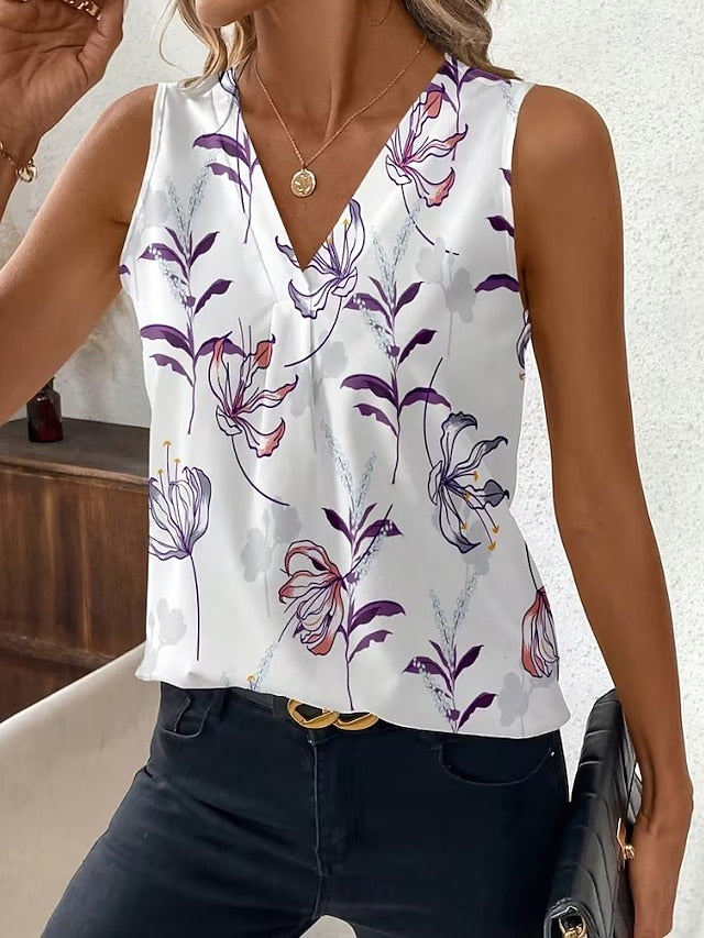 Women's Tank Top Floral Graphic Plants Elegant Vintage