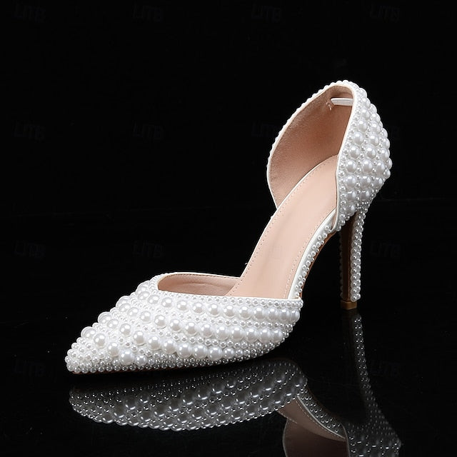 Heels Clutch Women's Set Bag Stiletto – and White Pearl