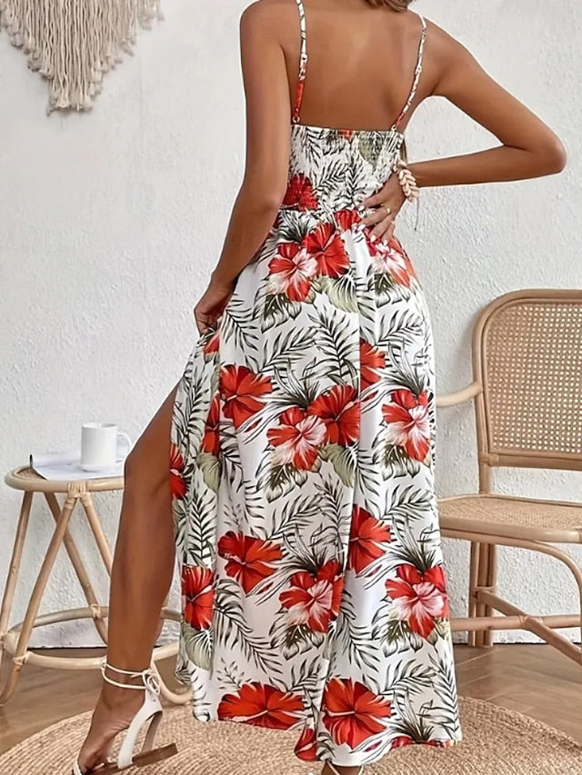 Women's Midi Dress Floral Dress Summer Dress Slip Dress