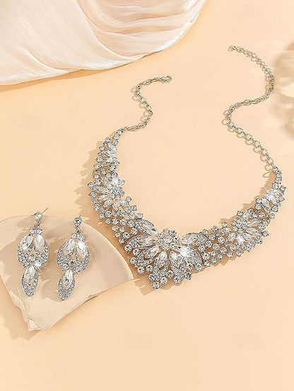 Elegant Green Statement Set – Jewelry Crystal Necklace