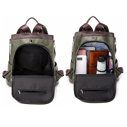 Convertible Backpack Faux Leather Caramel Purse Women's