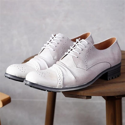 Vintage Shoes Genuine Brogue Oxford Leather Men's