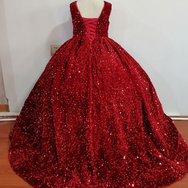 Flower Sleeveless Girls' Dress Girl Solid 3D Colored