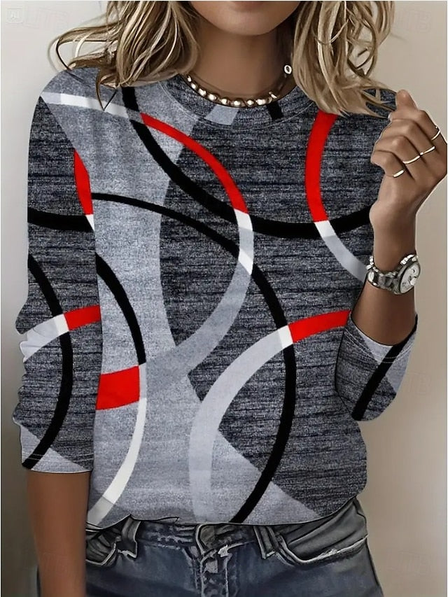 Women's T shirt Long Sleeve Crew Neck Long Sleeve Tunic