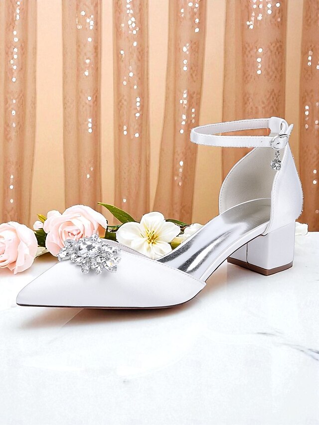 Heel Shoes with Women's Satin Wedding Block Burgundy